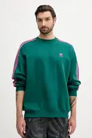 Mikina adidas Originals Oversize Crew pánská, zelená barva, s aplikací, KA0468