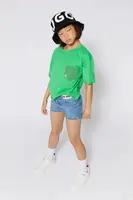 Dětské bavlněné tričko HUGO zelená barva, G00393