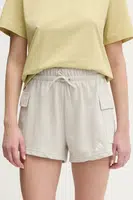 Kraťasy adidas Essentials dámské, béžová barva, hladké, high waist, JC5699