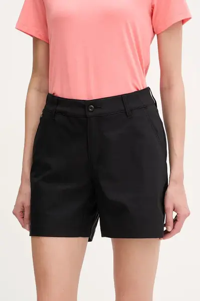 Outdoorové šortky Columbia Leslie Falls černá barva, medium waist, 2126061