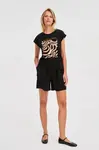 Marisse T-Shirt With A Geometric Print, Black