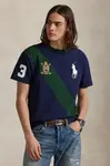 Bavlněné tričko Polo Ralph Lauren pánské, tmavomodrá barva, s aplikací, 710P00092