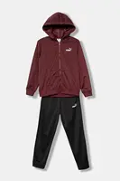Dětská tepláková souprava Puma Hooded Full-Zip Poly Suit B vínová barva, 690283