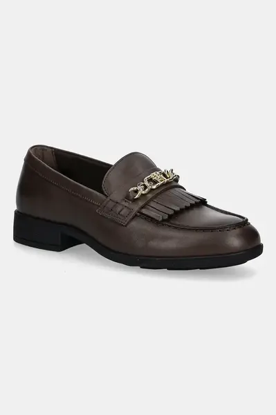 Kožené mokasíny Tommy Hilfiger TH CHAIN FRINGE LEATHER LOAFER