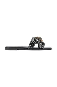 Kožené pantofle Kurt Geiger London Eagle Stud Cut Out Flat
