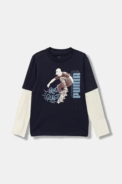 Dětské bavlněné tričko s dlouhým rukávem Puma MID90s Layered Longsleeve B