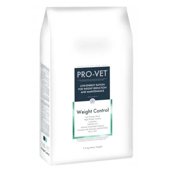PRO-VET Weight control granule pro psy na snížení hmotnosti, Hmotnost balení (g): 2,5 kg