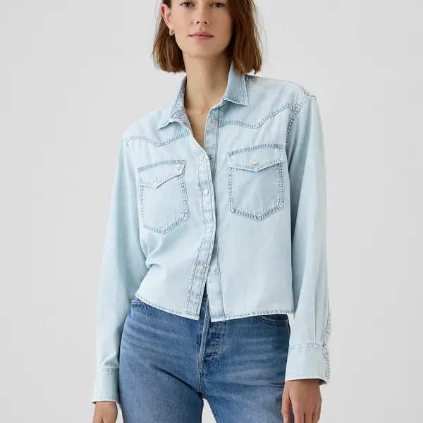 GAP Džínová košile Cropped Western - Dámské