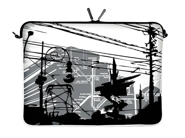 Obal na notebook 11.6" CITY LIFE, černo-bílý