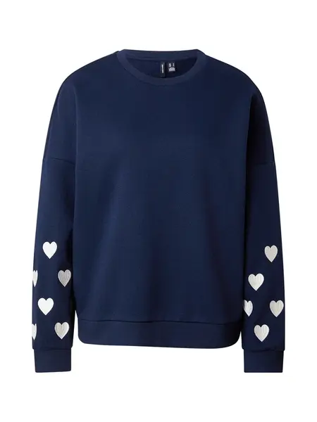 VERO MODA Mikina 'VMKAROL'  námornícka modrá / biela