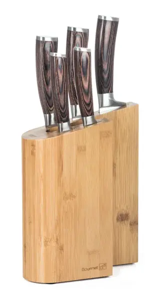G21 Sada nožů Gourmet Timber 5 ks + bambusový blok