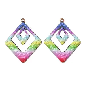 Rainbow Color Printed Iron Pendants