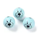 Spray Painted Natural Wood European Beads