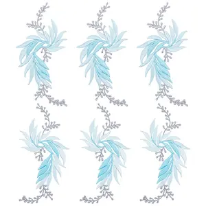 6Pcs 2 Styles Polyester Embroidery Appliques