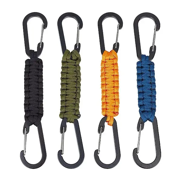 4Pcs 4 Colors Polyester Cord Braided Dog Harness Collar Leash Connector