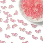 100Pcs Transparent Spray Painted Glass Beads