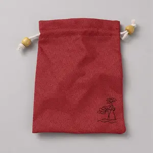 Flower Printed Cloth Drawstring Bags