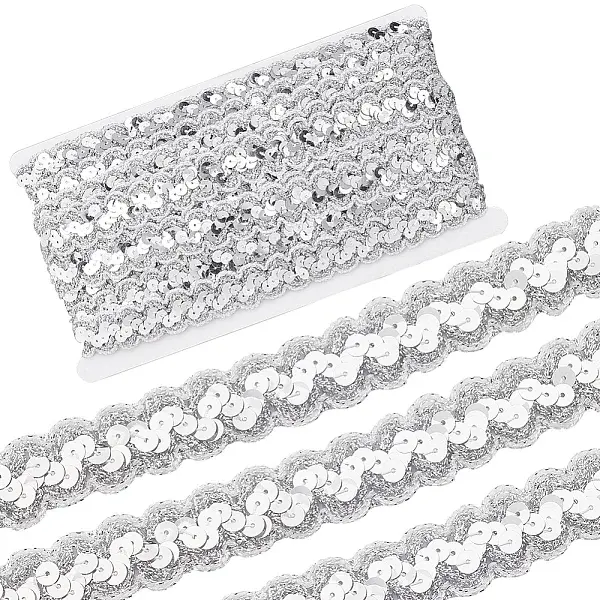 Sparkle Polyester Paillette Lace Ribbons