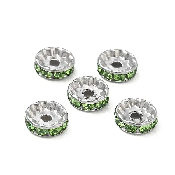 304 Stainless Steel Rhinestone Spacer Beads