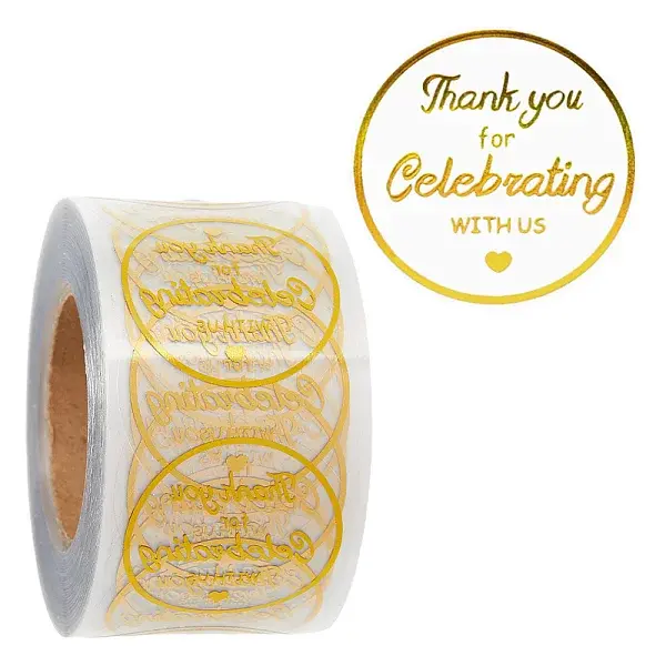 Hot Stamping BOPP Thank You Gift Sticker Rolls