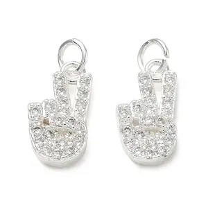 Brass Micro Pave Clear Cubic Zirconia Pendants