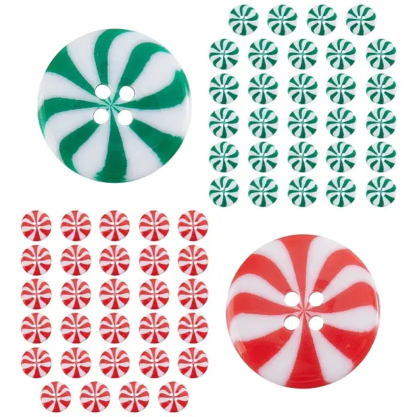 60Pcs 3 Styles Resin Buttons