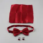 Polyester Pocket Towel Accessories & Bowknot Ties & Iron Cuffinks Sets