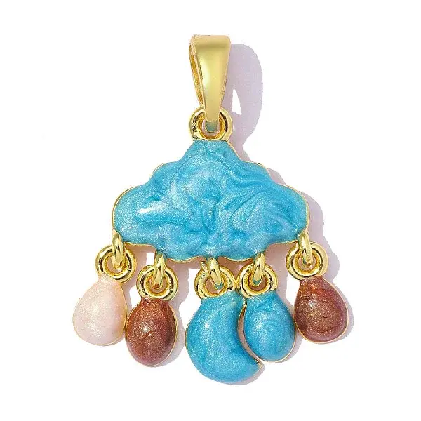 Brass with Enamel Pendants