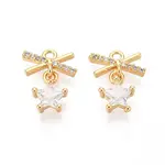 Brass Micro Pave Cubic Zirconia Charms