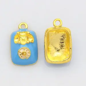 Golden Tone Alloy Enamel Pendants