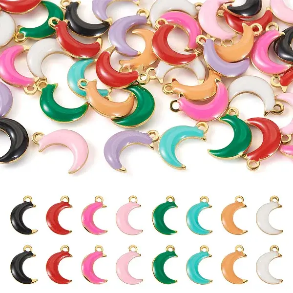 50Pcs 304 Stainless Steel Enamel Charms