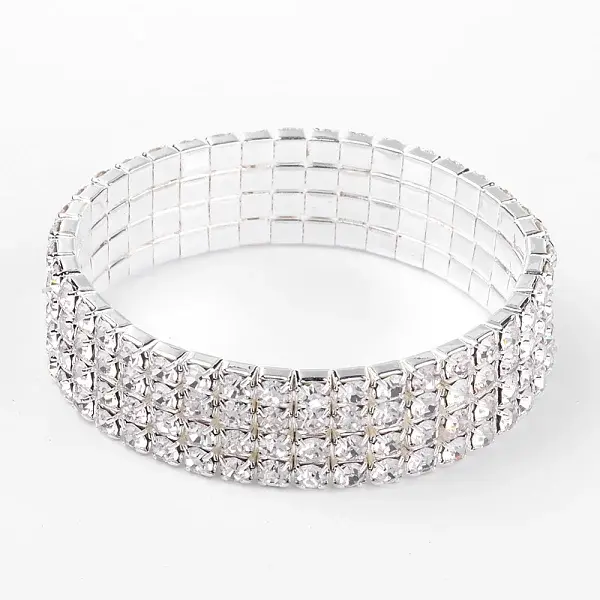 4 Row stretch Rhinestone Bracelet