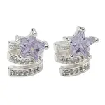 Brass Micro Pave Cubic Zirconia European Beads