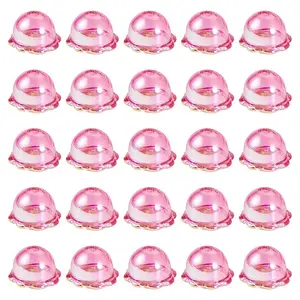 30Pcs UV Plating Acrylic Bead Caps