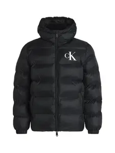 Calvin Klein Jeans Prechodná bunda  čierna / biela