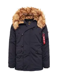 ALPHA INDUSTRIES Zimná bunda 'Explorer'  hnedá melírovaná / čierna
