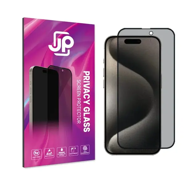 JP Privacy Tvrzené sklo, iPhone 16 Pro Max, černé