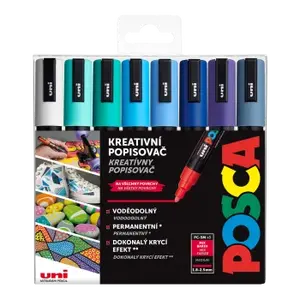 Sada akrylových fixů Uni Posca 5M 1,8-2,5mm 8ks Ocean