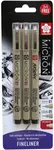 Sakura Sada Pigma Micron Black 2+1 Pigma Brush zdarma
