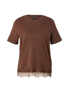 VERO MODA Tričko 'VMSara'  svetlohnedá / tmavohnedá