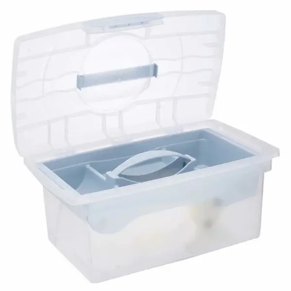 Baby Nellys Přenosný box s organizérem Baby Star  transparentní/bílá