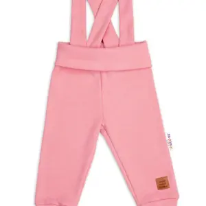 Baby Nellys Rostoucí legíny se šlemi, žebrované s širokým pásem  - meruňkové, 92/98