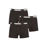 Nedeto 3PACK pánské boxerky Rebel černé (3NBR001) 4XL