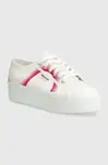 Tenisky Superga 2790 ROUND STRIPES dámské, bílá barva, S4128TW
