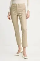 Kožené kalhoty 2NDDAY Leya dámské, béžová barva, přiléhavé, high waist, 2252562673