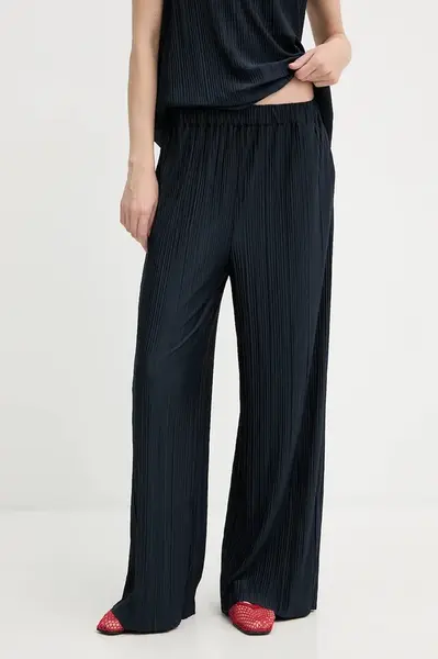 Kalhoty Samsoe Samsoe dámské, zelená barva, široké, high waist