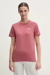 Bavlněné tričko Jack Wolfskin růžová barva