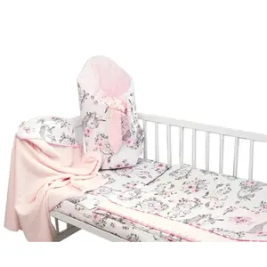 Baby Nellys 6-ti dílná výhod. sada s dárkem pro miminko, 120x90 Sny Jednorožce, růžová