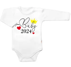 Baby Nellys Body dlouhý rukáv Baby 2024,  bílé vel.  74
