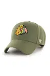 Čepice s vlněnou směsí 47brand NHL Chicago Blackhawks zelená barva, s aplikací